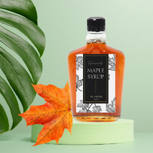 Elegant Sketch Homemade Maple Syrup-etikett Vinetikett