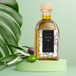 Elegant Sketch Homemade Olive Oil Label Vinetikett