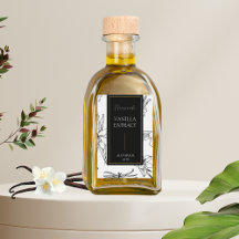 Elegant Sketch Homemade Vanilla Extract Label