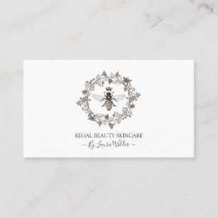 Elegant Skincare Esthetician Bee Logotyp Beauty Visitkort