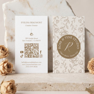 Elegant skissstil vildblomma blomster monogram visitkort