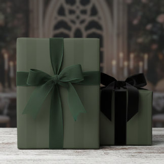 Elegant skoggrön på gröna tjocka ränder presentpapper