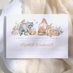 Elegant skogs djur baby shower inbjudningar