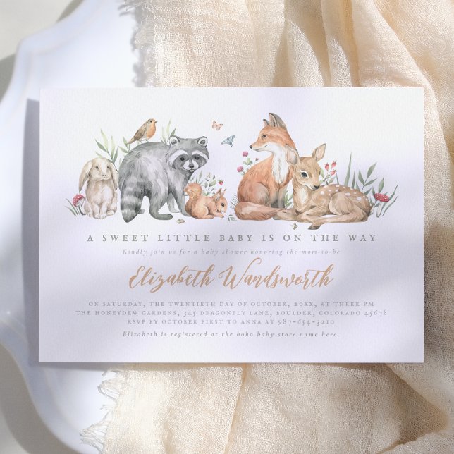 Elegant skogs djur baby shower inbjudningar (Skapare uppladdad)