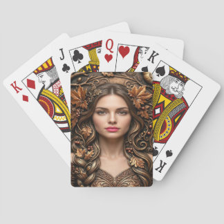 Elegant skogsporträtt i präglad bronskonst casinokort