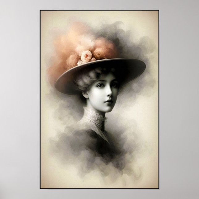 Elegant Skönhet I Gammal Dimma Poster (Framsidan)