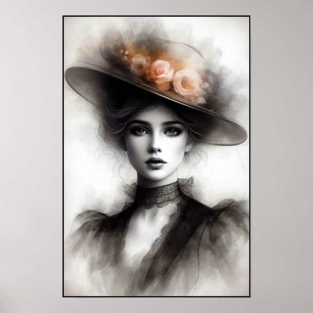 Elegant skönhet i vintage dimma poster (Framsidan)