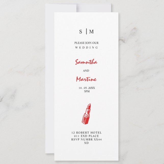 Elegant Skönhet Inspirerad Bröllopsinbjudan Inbjudningar (Framsida)
