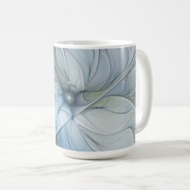 Elegant Skönhet Modern Abstrakt Fraktal Konst Blom Kaffemugg