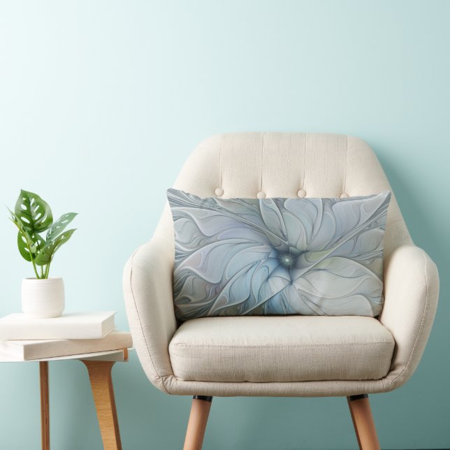 Elegant Skönhet Modern Abstrakt Fraktal Konst Blom Lumbarkudde (Stol)