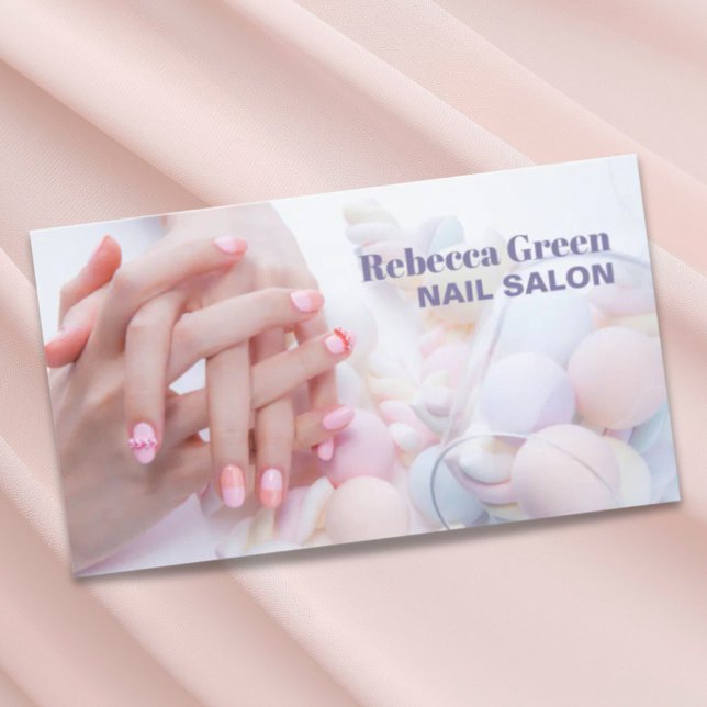 Elegant skönhet, nagelsalong, nagelsalong visitkort (Elegant beauty manicurist nail artist nail salon business card)