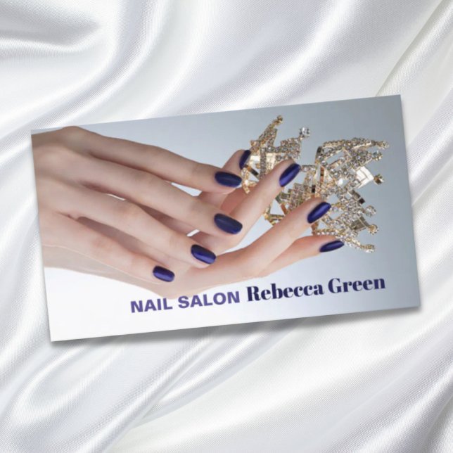 Elegant skönhet, nagelsalong, nagelsalong visitkort (Elegant beauty manicurist nail artist nail salon business card)
