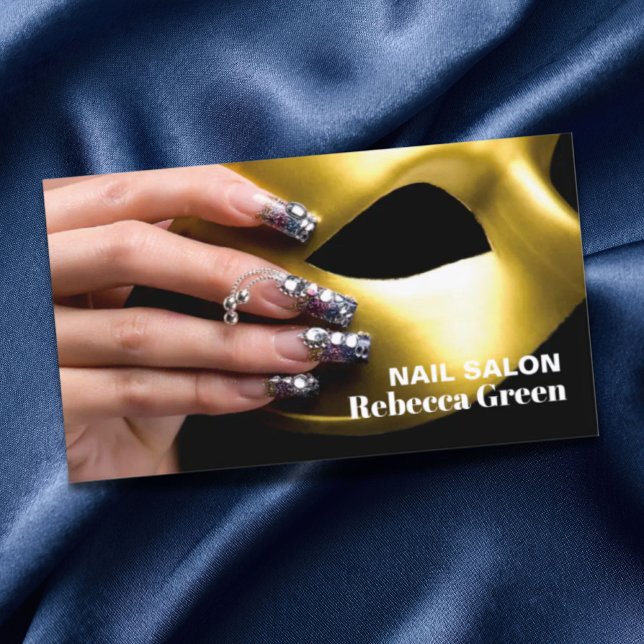 Elegant skönhet, nagelsalong, nagelsalong visitkort (Elegant beauty manicurist nail artist nail salon business card)