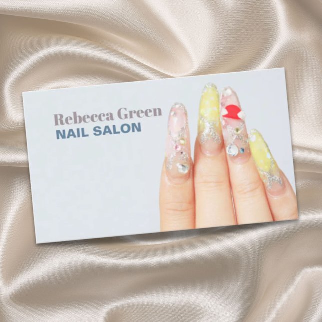 Elegant skönhet, nagelsalong, nagelsalong visitkort (Elegant beauty manicurist nail artist nail salon business card)