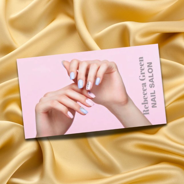 Elegant skönhet, nagelsalong, nagelsalong visitkort (Elegant beauty manicurist nail artist nail salon business card)