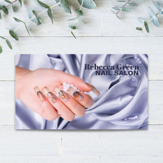 Elegant skönhet, nagelsalong, nagelsalong visitkort (Elegant beauty manicurist nail artist nail salon business card)