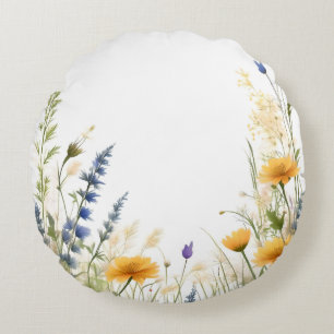 Elegant Skönhet: Smal Vildblomma Och Gräs, Rund Kudde