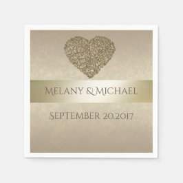 Elegant skonsam guldabstrakt bröllop pappersservett