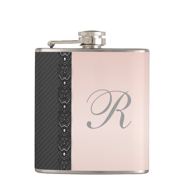 Elegant skonsam rand snöre bröllop monogram fickplunta (Framsidan)
