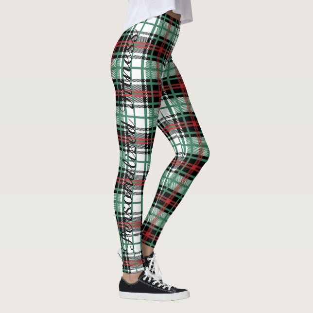 Elegant skotsk kulturarv rutig tartanmönster leggings (Höger)