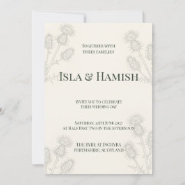 Elegant skotsk tistel botanisk bröllopsinbjudan inbjudningar