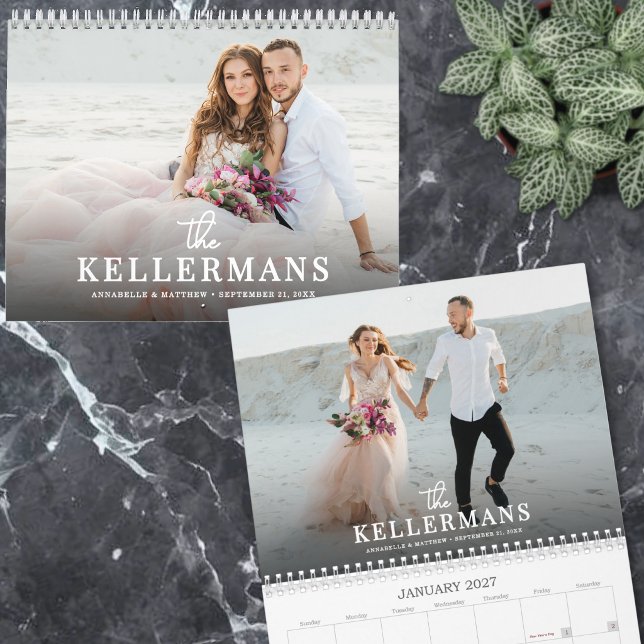Elegant skräddarsydd bröllopsfoto kalender (Elegant Custom Wedding Photo Calendar )