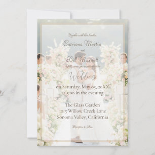 Elegant skräddarsydd bröllopsinbjudan med foto inbjudningar