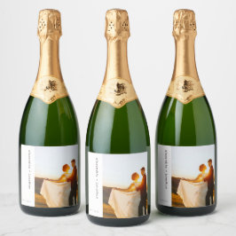 Elegant skräddarsydd gnistrande vin bröllopsfoto