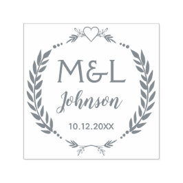 Elegant skräddarsydd monogram bröllop själv bläcka självfärgande stämpel