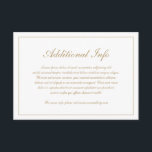 Elegant skrift Enkel formell guldbröllop Tilläggskort<br><div class="desc">Traditionell stil Bröllopsföljekort med en enkel och klassisk design med dina gästinformation i ett elegant falskt guldbokstav omgivet av en ram. Färgen kan ändras till valfri färg du önskar genom att klicka på "anpassa"-knappen. Detta bröllopsföljekort med en tidlös design är perfekt för ett formellt bröllop.</div>
