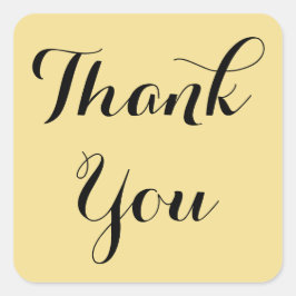 Elegant Skrift Guld Svart Festgåvor Tack Fyrkantigt Klistermärke