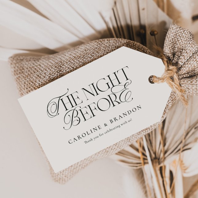Elegant skrift Kvällen före repetitionen Middag Presentetikett (Skapare uppladdad)