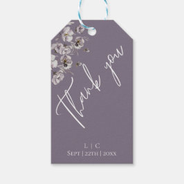 Elegant Skrift Lila Akvarell Tack Presentetikett