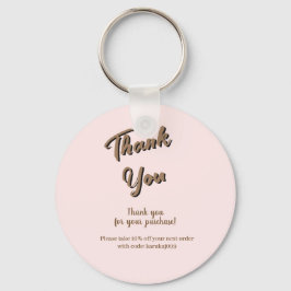 Elegant skrift tack blush rosa presentkort nyckelring
