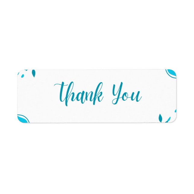 elegant skrift " tack "-etikett returadress etikett (Framsidan)