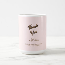 Elegant skrift tack rosa presentkort kaffemugg