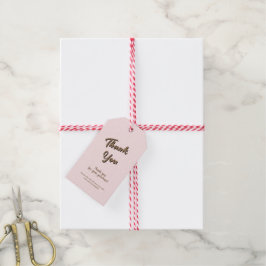 Elegant skrift tack rosa presentkort presentetikett