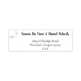 Elegant Skrift Vigsel Returadress Stämpel