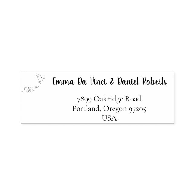 Elegant Skrift Vigsel Returadress Stämpel (Design)