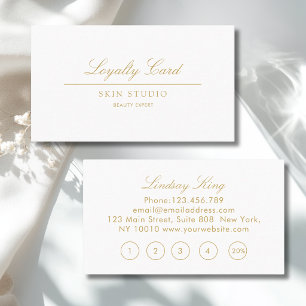 Elegant Skrift Vit Beige Salon 5 Loajalitetskor Visitkort