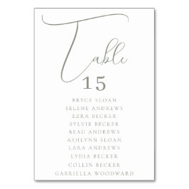 Elegant Skriftlig Placering Bordsnummer