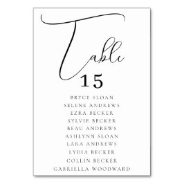 Elegant Skriftlig Placering Bordsnummer