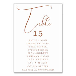 Elegant Skriftlig Placering Bordsnummer