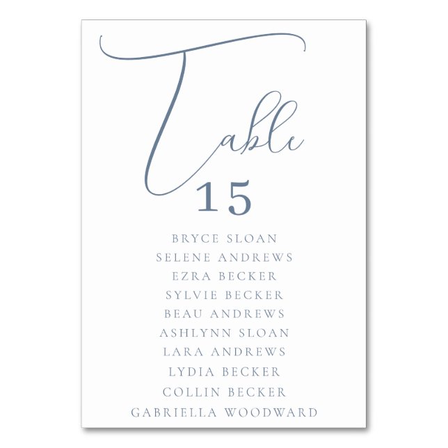 Elegant Skriftlig Placering Bordsnummer (Framsidan)