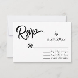Elegant skrifttypografi, enkel bröllops-RSVP OSA Kort