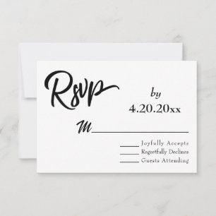 Elegant skrifttypografi, enkel bröllops-RSVP OSA Kort