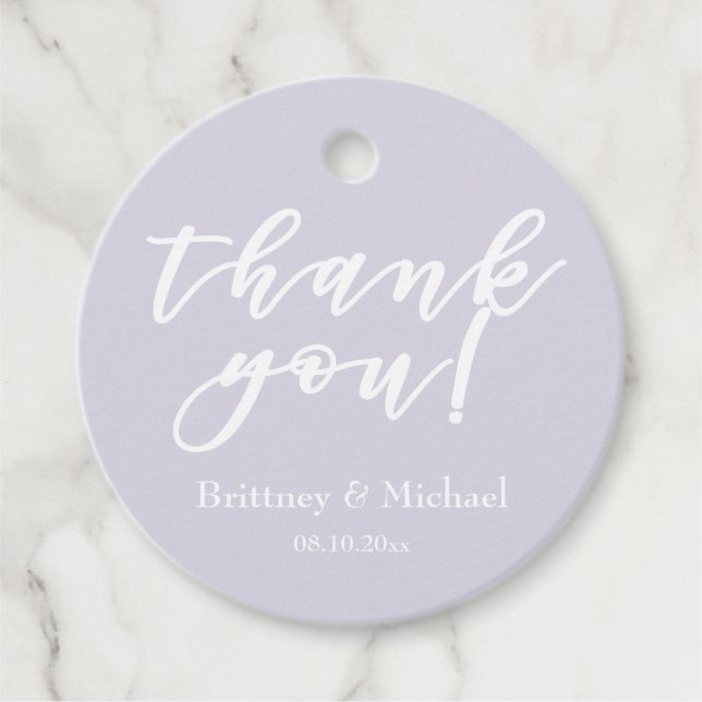 Elegant skrifttypografi | Tacksamt Lavendel Gåvor Etiketter (Framsida)