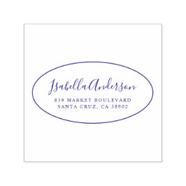 Elegant-skript | Anpassat namn och Returadress Ova Självfärgande Stämpel