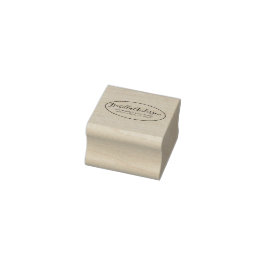 Elegant-skript | Anpassat namn och Returadress Ova Stämpel