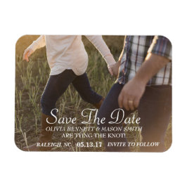 Elegant-skript | Anpassningsbar Photo Spara datum Magnet
